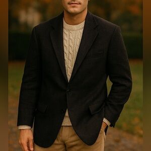 Vintage Hickey Freeman Wool Sport Coat Men Size 42R Casual Jacket Blazer